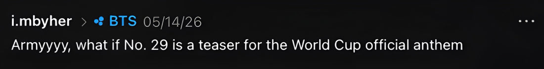 What if N°29 is the World Cup anthem and we just didn't know it yet