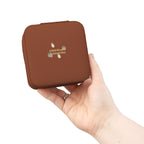 " A little bit zesty, a little bit blue " Leather Jewelry Travel Case : Compact Organizer for Rings, Earrings & Necklaces